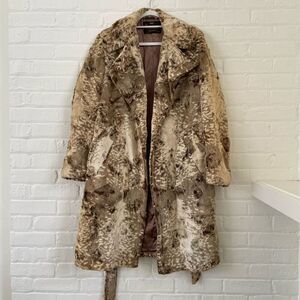 VTG 60s/70s Campus Outerwear Funky Retro Faux Snake Fur Men's Winter Coat - SZ 4